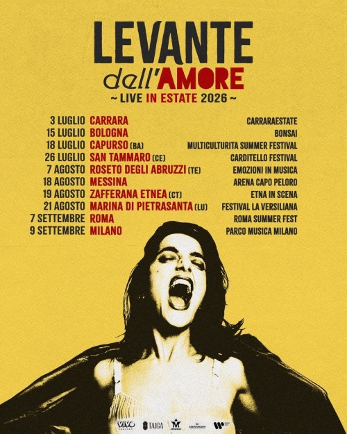Levante — Dieci tappe live per l’estate 2026 t...